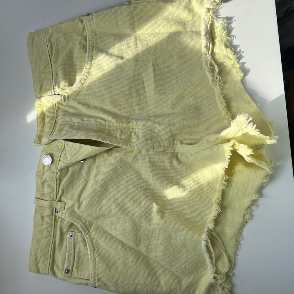 Zara yellow jean shorts